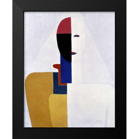 Female Torso II Black Modern Wood Framed Art Print by Malevich, Kazimir