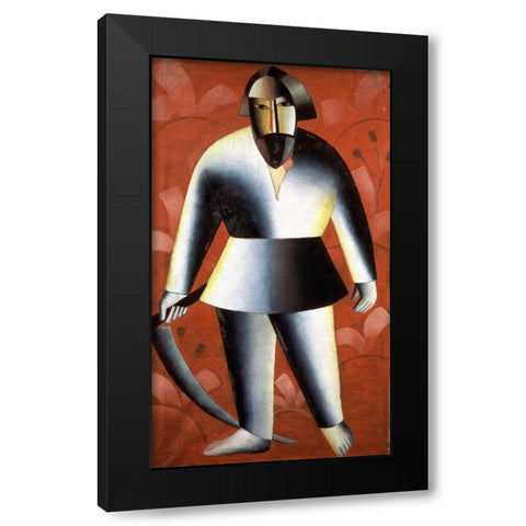 Mower Black Modern Wood Framed Art Print with Double Matting by Malevich, Kazimir
