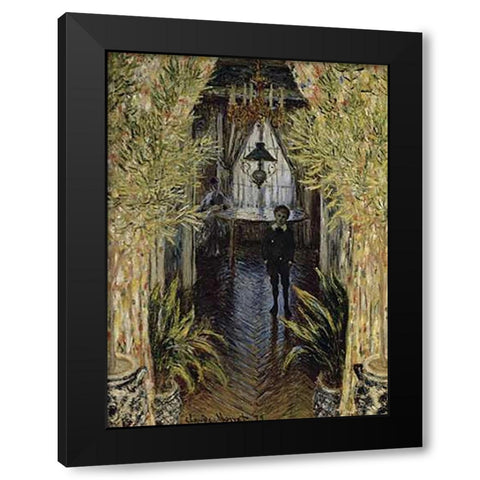 A Corner of the Apartment Black Modern Wood Framed Art Print by Monet, Claude