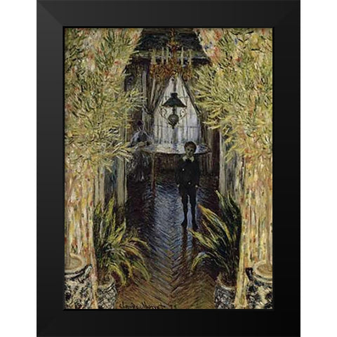 A Corner of the Apartment Black Modern Wood Framed Art Print by Monet, Claude