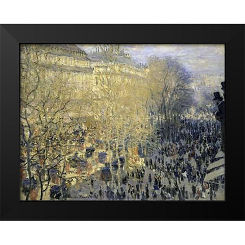 Boulevard des Capucines Black Modern Wood Framed Art Print by Monet, Claude