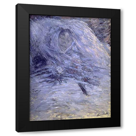 Camille Monet on her Deathbed Black Modern Wood Framed Art Print with Double Matting by Monet, Claude