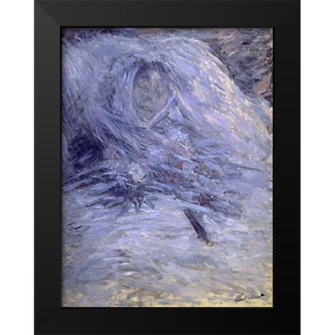 Camille Monet on her Deathbed Black Modern Wood Framed Art Print by Monet, Claude