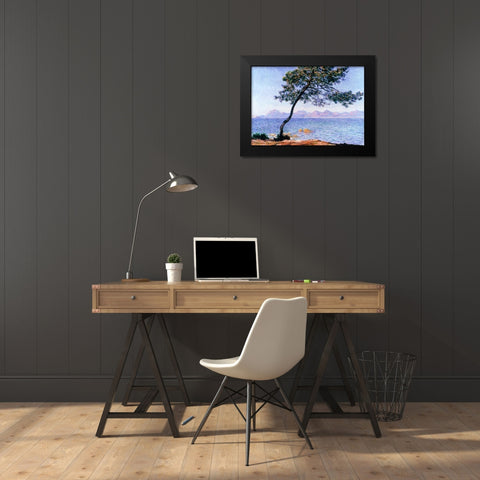 Cap dAntibes Black Modern Wood Framed Art Print by Monet, Claude
