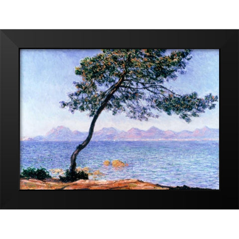 Cap dAntibes Black Modern Wood Framed Art Print by Monet, Claude