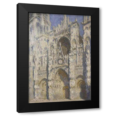 Cathedral of Rouen, Afternoon Black Modern Wood Framed Art Print with Double Matting by Monet, Claude