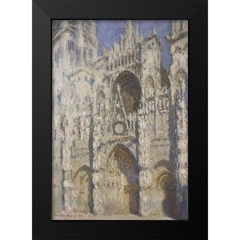 Cathedral of Rouen, Afternoon Black Modern Wood Framed Art Print by Monet, Claude