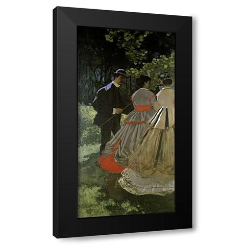 Dejeuner sur lherbe Black Modern Wood Framed Art Print with Double Matting by Monet, Claude