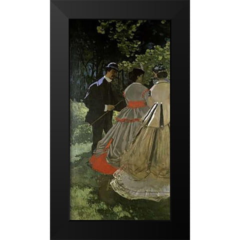 Dejeuner sur lherbe Black Modern Wood Framed Art Print by Monet, Claude