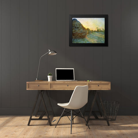 Haystacks, 1891 Black Modern Wood Framed Art Print by Monet, Claude