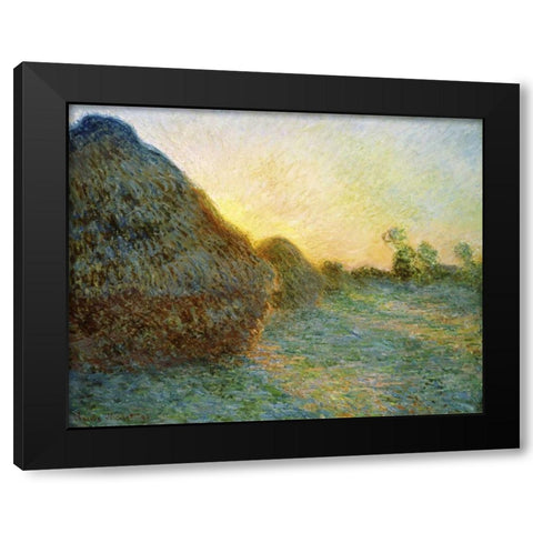 Haystacks, 1891 Black Modern Wood Framed Art Print by Monet, Claude