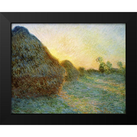 Haystacks, 1891 Black Modern Wood Framed Art Print by Monet, Claude