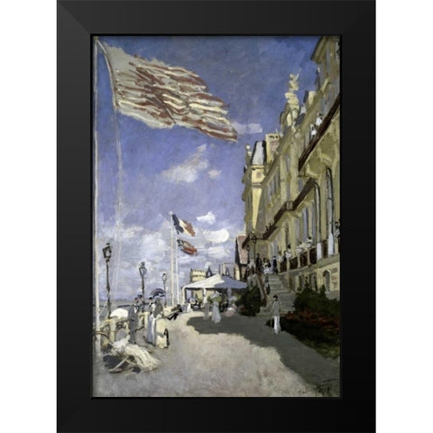 Hotel des roches noires, Trouville, 1870 Black Modern Wood Framed Art Print by Monet, Claude