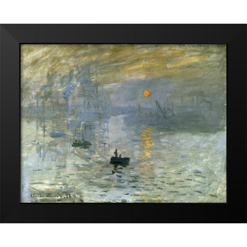 Impression: Sunrise Black Modern Wood Framed Art Print by Monet, Claude