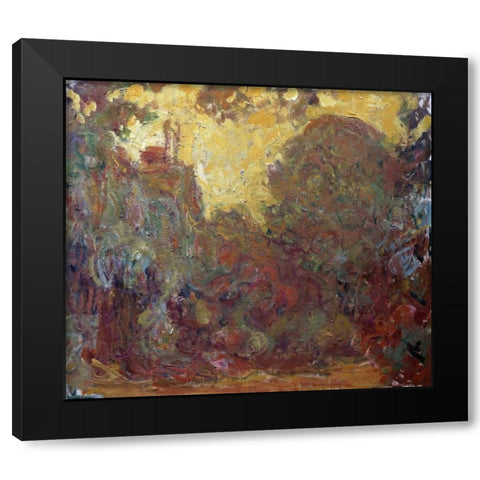 La maison de Giverny Black Modern Wood Framed Art Print by Monet, Claude