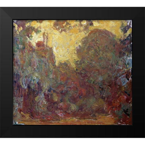 La maison de Giverny Black Modern Wood Framed Art Print by Monet, Claude
