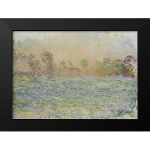 La prairie de Limetz, pres de Giverny Black Modern Wood Framed Art Print by Monet, Claude