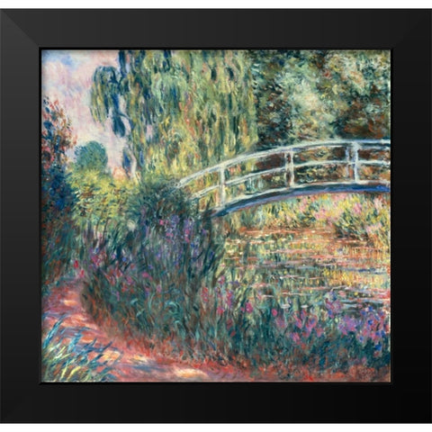 Le pont japonais: bassin aux nympheas Black Modern Wood Framed Art Print by Monet, Claude