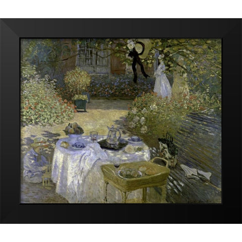 Lunch Black Modern Wood Framed Art Print by Monet, Claude