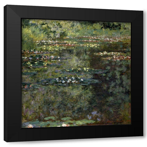 Pool with Waterlilies, 1904 Black Modern Wood Framed Art Print by Monet, Claude