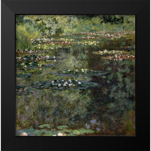 Pool with Waterlilies, 1904 Black Modern Wood Framed Art Print by Monet, Claude