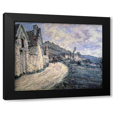Rocks at Falaise, near Giverny Black Modern Wood Framed Art Print with Double Matting by Monet, Claude