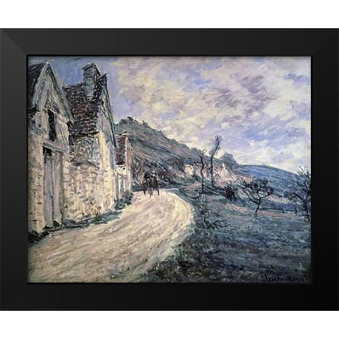Rocks at Falaise, near Giverny Black Modern Wood Framed Art Print by Monet, Claude