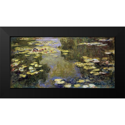 Water Lily Pond - Le Bassin aux nympheas Black Modern Wood Framed Art Print by Monet, Claude