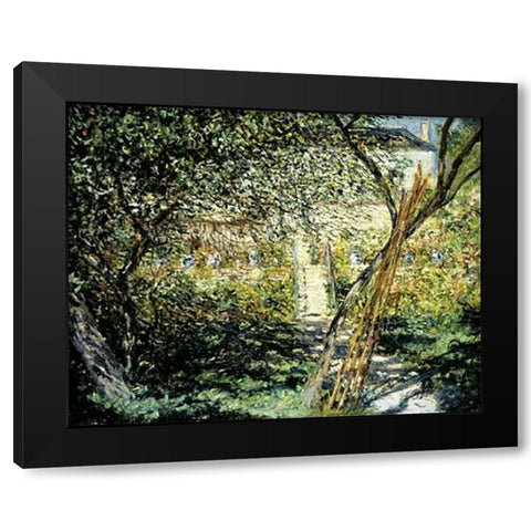 The Garden of Vetheuil (Le Jardin de Vetheuil) Black Modern Wood Framed Art Print by Monet, Claude