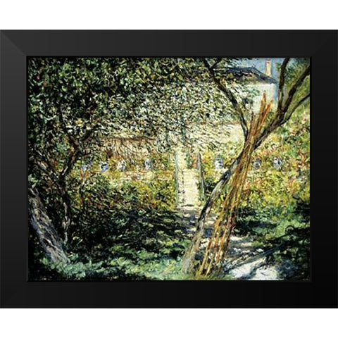 The Garden of Vetheuil (Le Jardin de Vetheuil) Black Modern Wood Framed Art Print by Monet, Claude