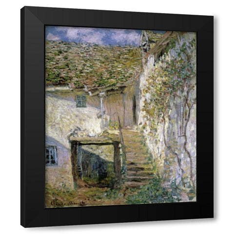 The Staircase Black Modern Wood Framed Art Print with Double Matting by Monet, Claude