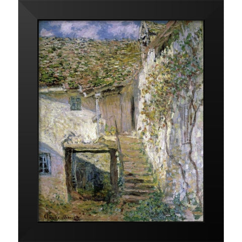 The Staircase Black Modern Wood Framed Art Print by Monet, Claude