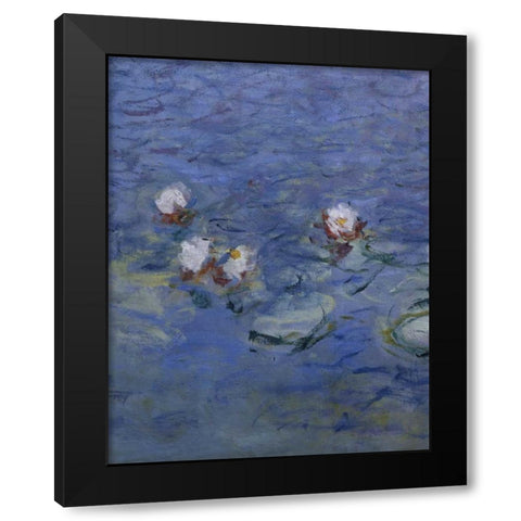 Water Lilies - Detail Black Modern Wood Framed Art Print with Double Matting by Monet, Claude