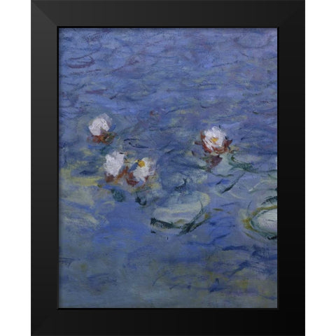 Water Lilies - Detail Black Modern Wood Framed Art Print by Monet, Claude