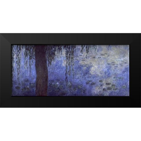 Water Lilies: Morning with Willows, c. 1918-26 - right panel Black Modern Wood Framed Art Print by Monet, Claude