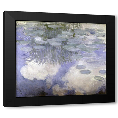 Water Lilies - Nymphaeas III Black Modern Wood Framed Art Print with Double Matting by Monet, Claude