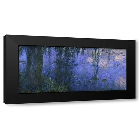 Water Lilies: Morning with Willows, c. 1918-26 (left panel) Black Modern Wood Framed Art Print with Double Matting by Monet, Claude