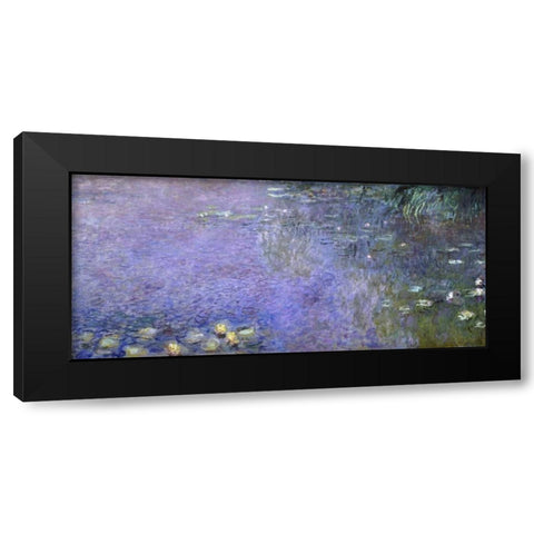 Water Lilies: Morning, c. 1914-26 - center-right panel Black Modern Wood Framed Art Print by Monet, Claude
