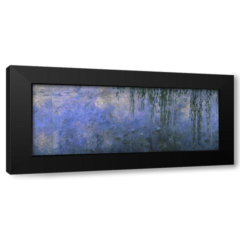 Water Lilies: Morning with Willows, c. 1918-26 - center panel Black Modern Wood Framed Art Print with Double Matting by Monet, Claude