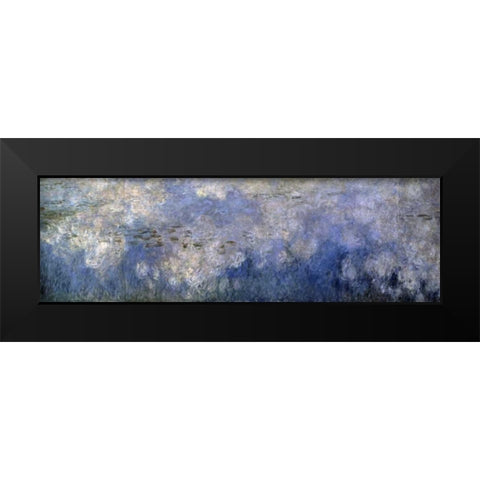 Water Lilies: The Clouds, c. 1914-26 - center panel Black Modern Wood Framed Art Print by Monet, Claude