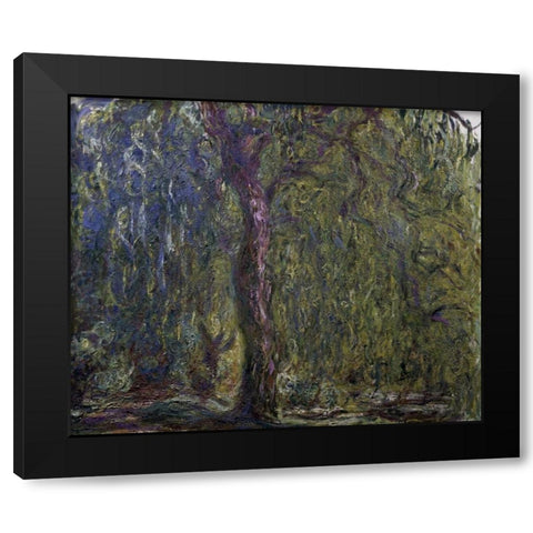 Weeping Willow - Saule pleureur Black Modern Wood Framed Art Print by Monet, Claude