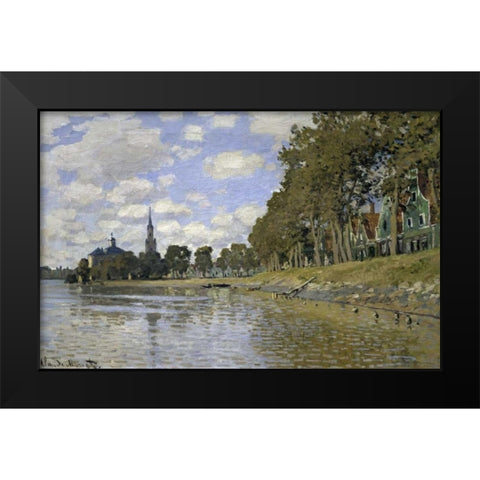 Zaandam - Holland Black Modern Wood Framed Art Print by Monet, Claude