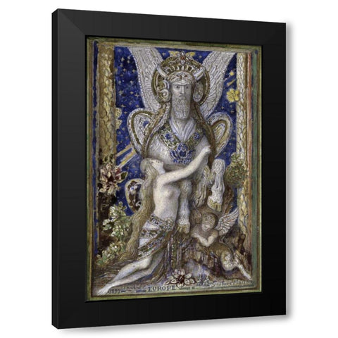 Europa Black Modern Wood Framed Art Print by Moreau, Gustave