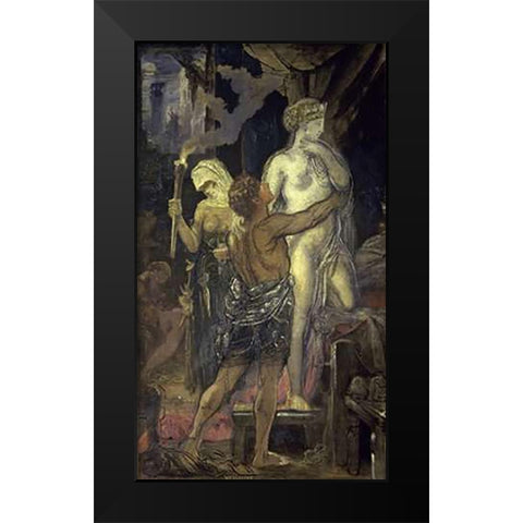 Messalina (Messaline) Black Modern Wood Framed Art Print by Moreau, Gustave