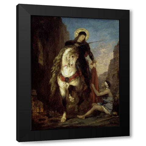 St. Martin Black Modern Wood Framed Art Print with Double Matting by Moreau, Gustave