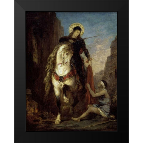 St. Martin Black Modern Wood Framed Art Print by Moreau, Gustave