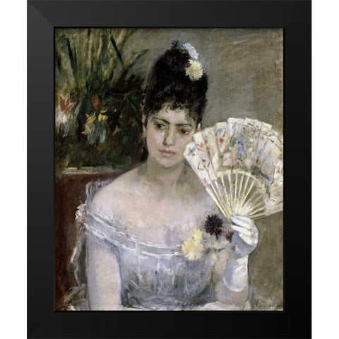 Young Lady at a Ball Black Modern Wood Framed Art Print by Morisot, Berthe