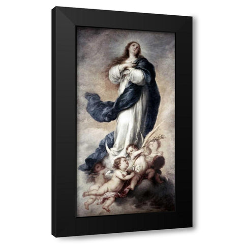 Conception Black Modern Wood Framed Art Print with Double Matting by Murillo, Bartolome Esteban