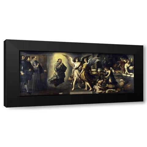 La Cuisine Des Anges Black Modern Wood Framed Art Print by Murillo, Bartolome Esteban