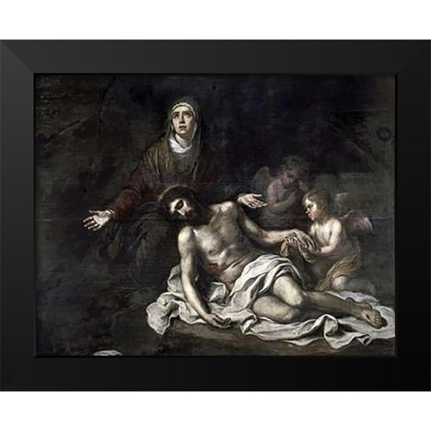 Pieta Black Modern Wood Framed Art Print by Murillo, Bartolome Esteban